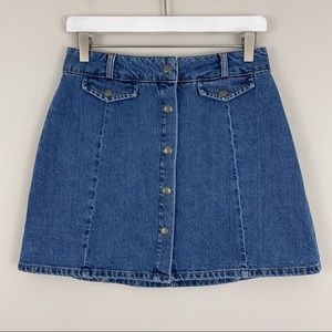 BDG Urban Outfitters Button Front Mini Jean Skirt